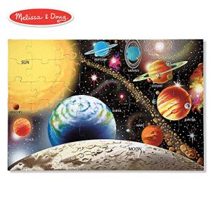 Melissa & Doug Underwater Floor Puzzle (Extra-Thick Cardboard Construction, Beautiful Original Artwork, 48 Pieces, 2′ × 3) Solar System Floor Puzzle