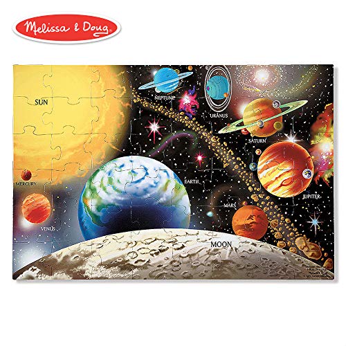 Melissa & Doug Underwater Floor Puzzle (Extra-Thick Cardboard Construction, Beautiful Original Artwork, 48 Pieces, 2′ × 3) Solar System Floor Puzzle