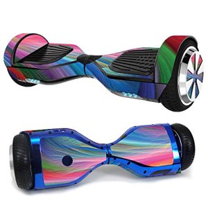 MightySkins Skin Compatible with Hover-1 H1 Hoverboard Scooter - Rainbow Waves | Protective, Durable, and Unique Vinyl Decal wrap Cover | Easy to Apply, Remove, and Change Styles | Made in The USA
