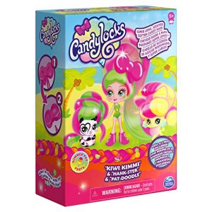 Candylocks, 3-Pack, Kiwi Kimmi 3-inch Scented Collectible Surprise Doll and 2 Pets with Accessories