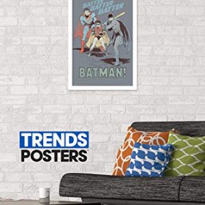 Trends International DC Comics - Batman - Robin - Superman - Batter Wall Poster, 14.725" x 22.375", White Framed Version