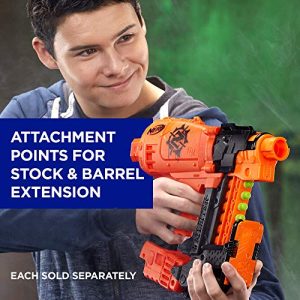 Nailbiter Nerf Zombie Strike Toy Blaster – 8 Official Nerf Zombie Strike Elite Darts, 8-Dart Indexing Clip – Survival System – For Kids, Teens, Adults