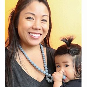 Nuby Teething Trends Round Beads Teething Necklace - Gray