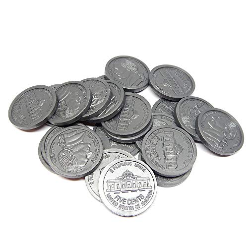 hand2mind Play Money Plastic Coins with Plastic Storage Bin (Pack of 768)