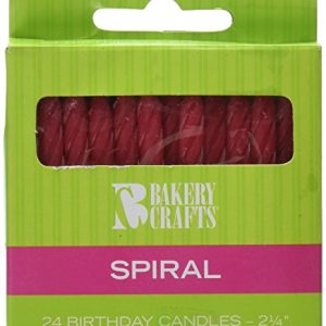 Oasis Supply Red Striped Birthday Candles, 2-Inch, Red