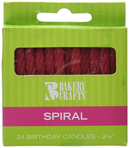 Oasis Supply Red Striped Birthday Candles, 2-Inch, Red