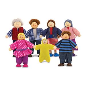 Melissa & Doug Wooden Doll Family (Pretend Play, 7 Pieces, Great Gift for Girls and Boys - Best for 3, 4, 5, 6, and 7 Year Olds)