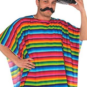amscan Fiesta Cinco De Mayo Striped Multi Colored Fabric Serape | Party Costume | 6 Ct.