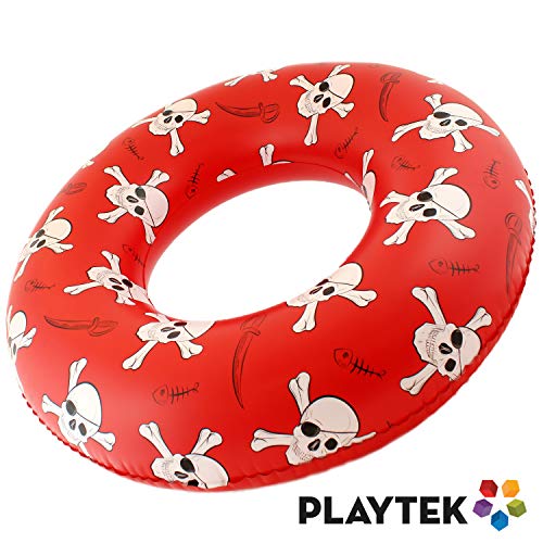 Playtek Giant Pool Float Ring, Large Round Pirate Swim Tube, Durable Floats for Swimming on Beach, Pool, Water Sports
