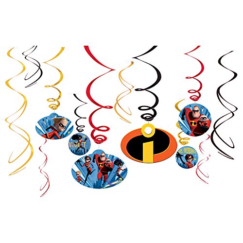 amscan Disney/Pixar Incredibles 2" Swirl Value Pack 12ct, Party Favor