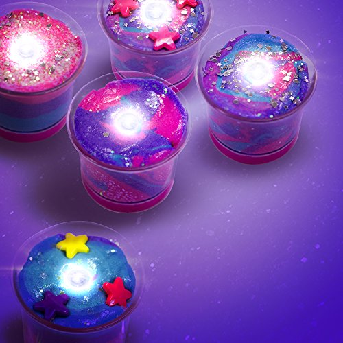 YouNiverse Galactic Gel Candles by Horizon Group Usa, Stem Science Kit, Make Your Own Starry Gooey Gel Slime Candles, 4 LED Candles Included, Pink, Blue, Purple