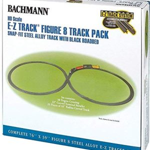 Bachmann Trains Snap-Fit E-Z TRACK E-Z TRACK FIGURE 8 TRACK PACK - STEEL ALLOY Rail With Black Roadbed - HO Scale
