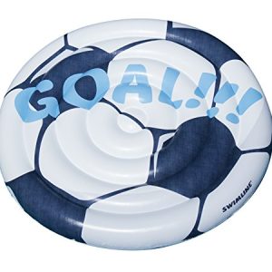 Swimline Soccerball Island Pool Inflatable Ride-On, White