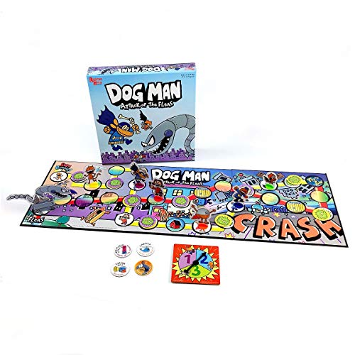 University Games 07010 Dog Man Board Game Attack of The Fleas (Fuzzy Little Evil Animal Squad) Game Based On The Popular Dog Man Book Series by DAV Pilkey, Multi