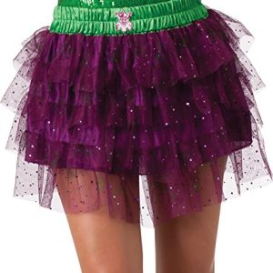 Secret Wishes DC Comics Justice League Superhero Style Adult Skirt with Sequins The Joker, Purple, One Size
