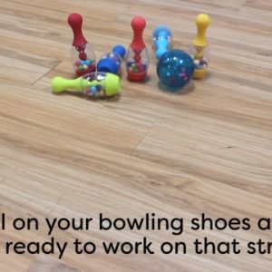 B. Toys – Let's Glow Bowling! – Multicolored Six Pin Toy Bowling Set with Flashing Light-Up Ball & Carrying Caddy for Kids Ages 2+