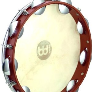 Meinl Percussion 12" Pandeiro with Traditional Wood Frame and Chrome Plated Steel Jingles - NOT MADE IN CHINA - Tunable Goat Skin Head, 2-YEAR WARRANTY, Brown (PA12CN-M)