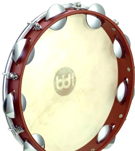 Meinl Percussion 12" Pandeiro with Traditional Wood Frame and Chrome Plated Steel Jingles - NOT MADE IN CHINA - Tunable Goat Skin Head, 2-YEAR WARRANTY, Brown (PA12CN-M)