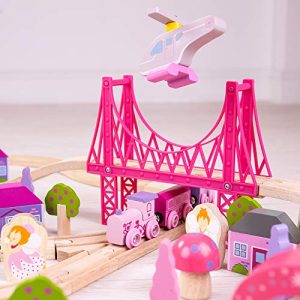 Bigjigs Rail Wooden Fairy Town Train Set - 75 Play Pieces