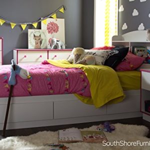 South Shore Logik Bookcase Headboard-Twin-Pure White