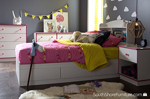 South Shore Logik Bookcase Headboard-Twin-Pure White