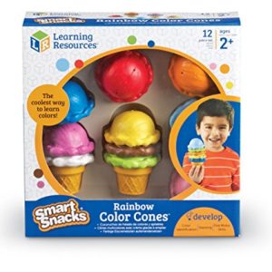Learning Resources Smart Snacks Shape Sorting Cupcakes & Smart Snacks Rainbow Color Cones, Color Identification, Fine Motor Toy, Ages 2+
