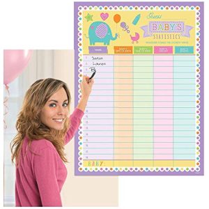 Amscan 380064 Baby Shower Statistics Sheet, 40"x30", Multicolor