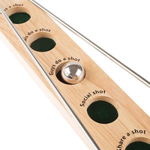 Hey! Play! Shoot The Shot Table Top Game-Drinking Game of Skill and Coordination Vintage Style Wooden Game-Fun Party Activity
