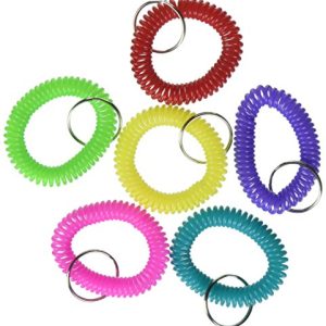Rhode Island Novelty 2.5 Inch Coil Bracelet Keychains Assorted Colors 12-Pack