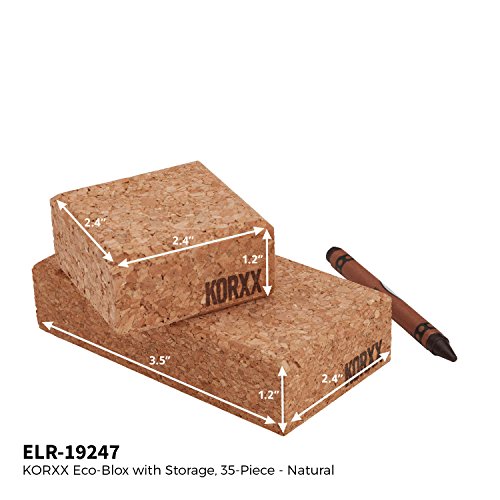ECR4Kids KORXX Eco-Blox with Storage Container - Cork Building Block Set for Kids (35-Piece Kit)