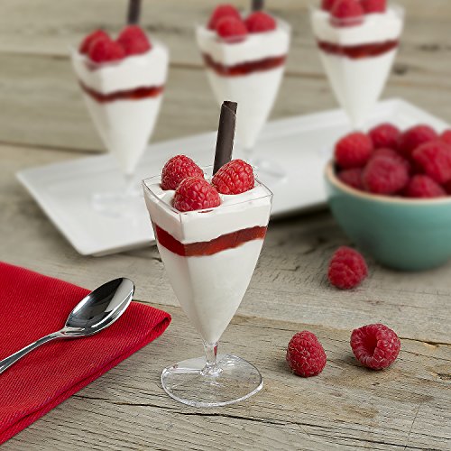 Party Essentials Miniware Mini Plastic Appetizer/Dessert Cups, Clear