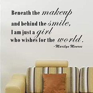 Pop Decors"I am just a Girl who Wishes for The World-Marilyn Monroe" Wall Stickers