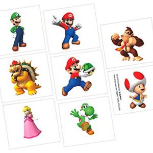 amscan Super Mario Brothers Tattoos, Party Favor, 192 Ct.