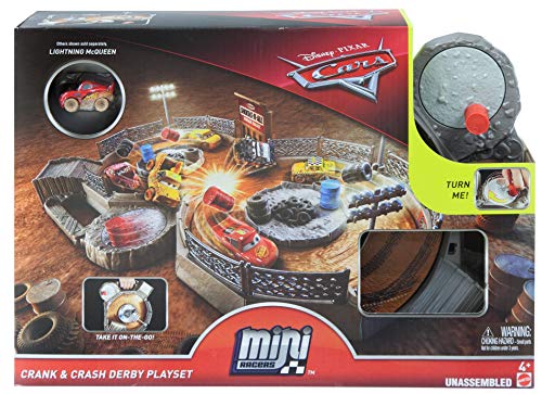Disney Pixar Cars Mini Racers Crank & Crash Derby Playset