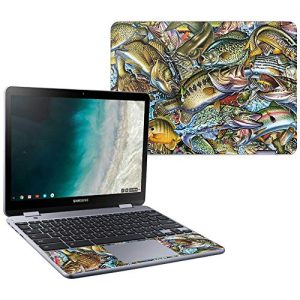 MightySkins Skin Compatible with Samsung Chromebook Plus LTE (2018) - Action Fish Puzzle | Protective, Durable, and Unique Vinyl wrap Cover | Easy to Apply, Remove | Made in The USA