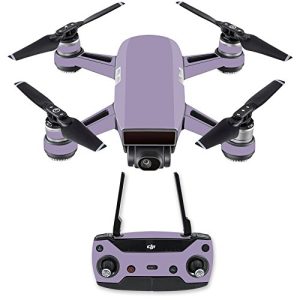 MightySkins Skin Compatible with DJI Spark Drone & Controller - Solid Lavender | Protective, Durable, and Unique Vinyl Decal wrap Cover | Easy to Apply, Remove, and Change Styles | Made in The USA