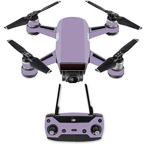 MightySkins Skin Compatible with DJI Spark Drone & Controller - Solid Lavender | Protective, Durable, and Unique Vinyl Decal wrap Cover | Easy to Apply, Remove, and Change Styles | Made in The USA