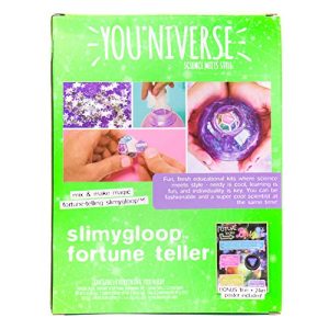 Youniverse Create Your Own Slimygloop Fortune Teller Craft Kit, DIY Slimy Putty Stem Fortune Teller Kit, Assorted/Pink/Purple