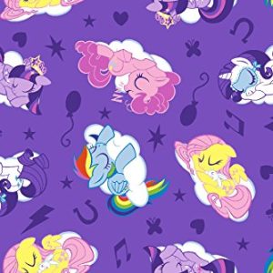 Springs Creative Products Group My Little Pony Sleeping Ponies Flannel, 42 by 43-Inch, Lavender