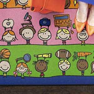 Flagship Carpets Fun at School Rug, Children's Classroom Educational Carpet, 4'x6', Rectangle