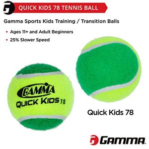 Gamma Beginner Child or Adult Training (Transition) Practice Tennis Balls: Orange or Green Dot, Quick Kids 36, 60, or 78 (25%-50% Slower Ball Speed) - 12, 36, 48, 60 Pack Sizes