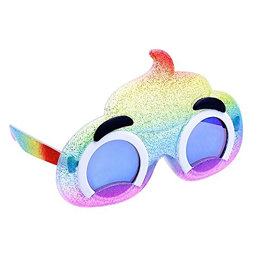 Sun-Staches Costume Sunglasses Emoji Lil' Characters Rainbow Poop Party Favors UV400
