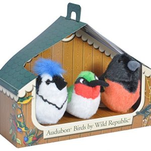Wild Republic Audubon Birds Collection with Authentic Bird Sounds, Hummingbird, Blue Jay and Baltimore Oriole, Bird Toys for Kids and bird watchers