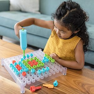 Educational Insights Design & Drill See-Through Creative Workshop - Drill Toy, STEM & Construction, Building Toy