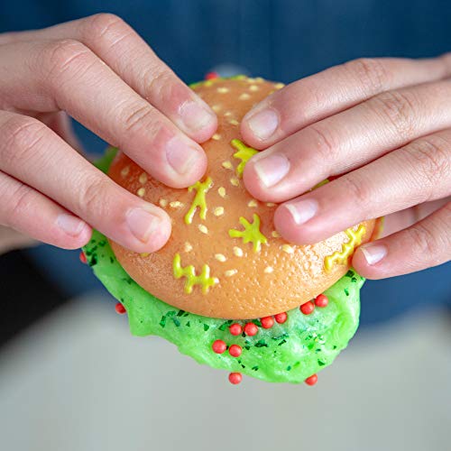 Squeezwiches Squishy Slime Sneeze Burger by Horizon Group USA, Stress Relief Slime Toy, Gooey, Sticky, Stretchy Slime Putty Included, Add Glitter & More, Green