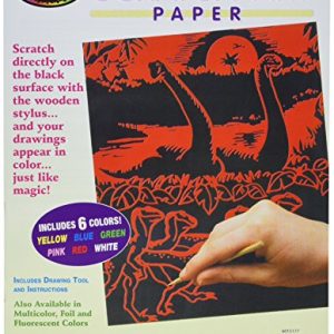 Melissa & Doug Scratch Art Paper Solid Color Assortment With Stylus (12 Sheets, 6 Colors, Great Gift for Girls and Boys - Best for 5, 6, 7, 8, 9 Year Olds and Up)