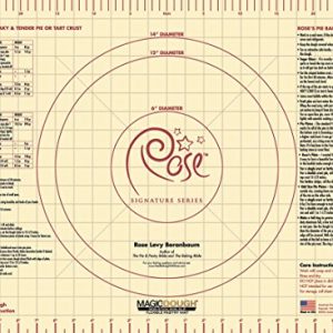 Rose Levy Beranbaum Signature Series RPK001 Rose's All American Pie Kit Includes Rolling Pin, Mat and Fast Tracks Dough Thickness Rails, 18" x 24.5", Red