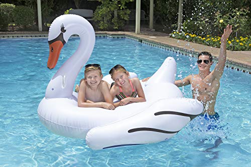 Poolmaster Jumbo Swimming Pool Float Rider, Swan