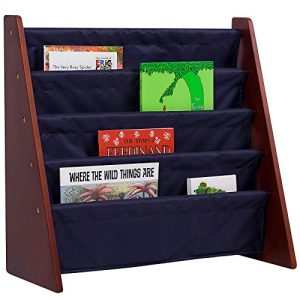 Wildkin Sling Bookshelf, Cherry with Blue