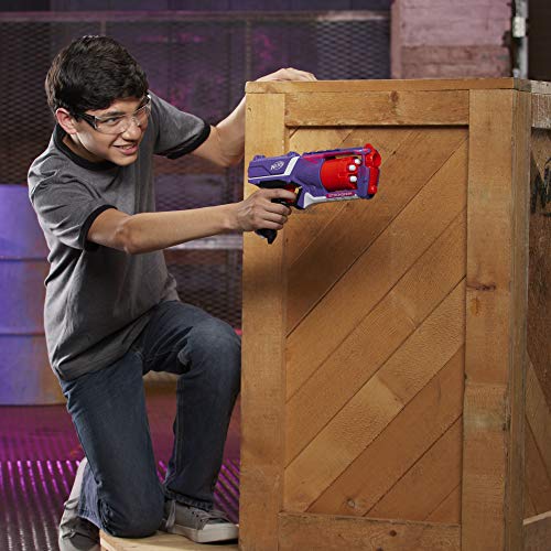 Strongarm Nerf N-Strike Elite Toy Blaster with Rotating Barrel, Slam Fire, and 6 Official Nerf Elite Darts for Kids, Teens, and Adults (Amazon Exclusive)
